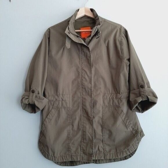 JOE FRESH Canvas Jacket Utility Sleeves Olive Green Sz S - Picture 8 of 13